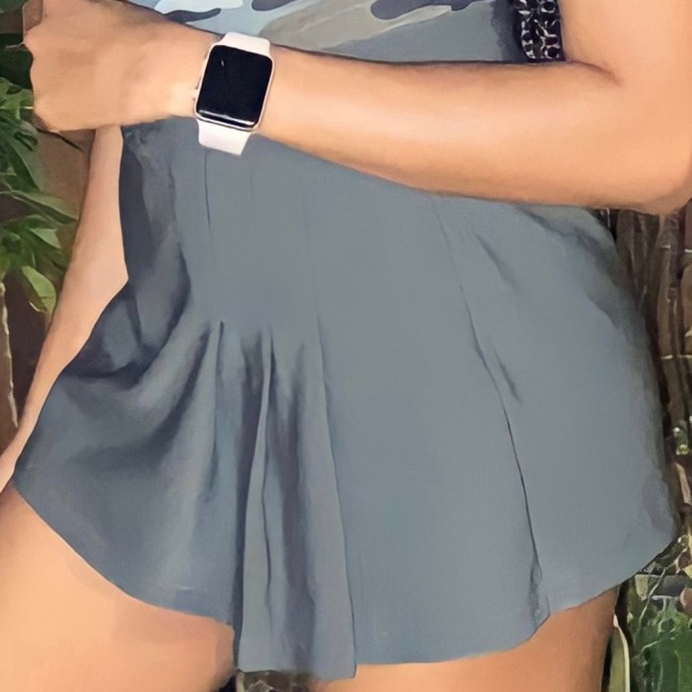 Army Green Pleated Skort